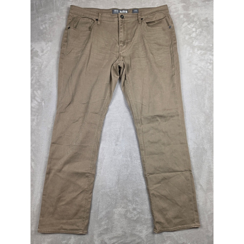 BKE Nolan Straight Leg Jeans Pants Mens 38R Brown Khaki Stretch Casual